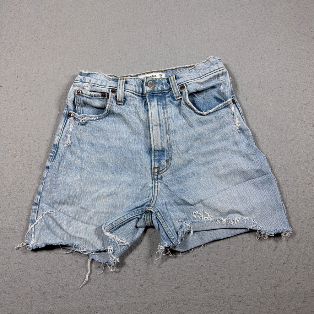 Abercrombie and Fitch Denim Shorts Women 25 High Rise 90s Vintage Cutoff Frayed